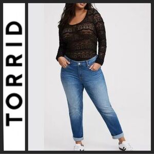 Torrid Vintage Stretch Crop Boyfriend Jeans